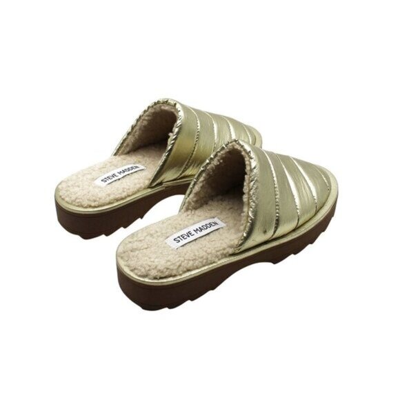 Chex Womens Quilted Faux Fur Lined Slide Slippers - Picture 6 of 8